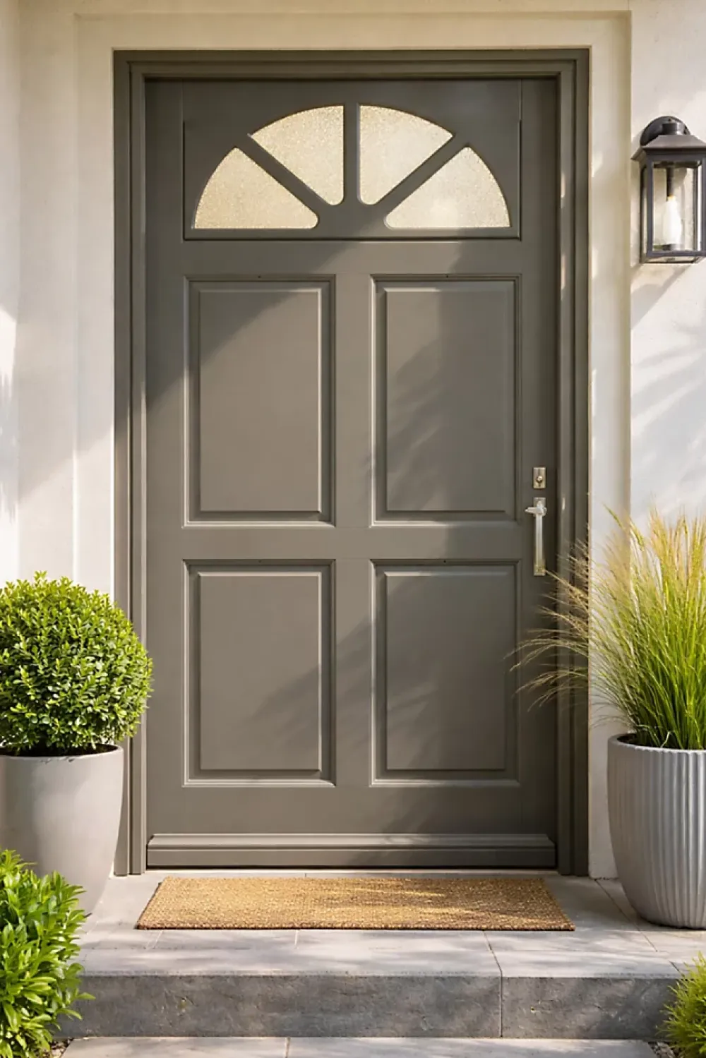 Gd Menuiseries Porte D'Entrée<Porte D'entrée Bois Vitrée Fiacre Gris Ral 7039, H.215xl.90 Côte Tableau P.gauche