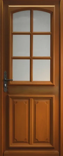 Gd Menuiseries Porte D'entrée Bois Vitrée Marine, H,200xl,80 Côte Tableau P.droit- Porte D'Entrée