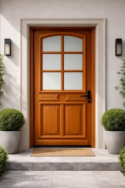 Gd Menuiseries Porte D'Entrée<Porte D'entrée Bois Vitrée Marine, H.215xl.80 Côte Tableau P. Gauche