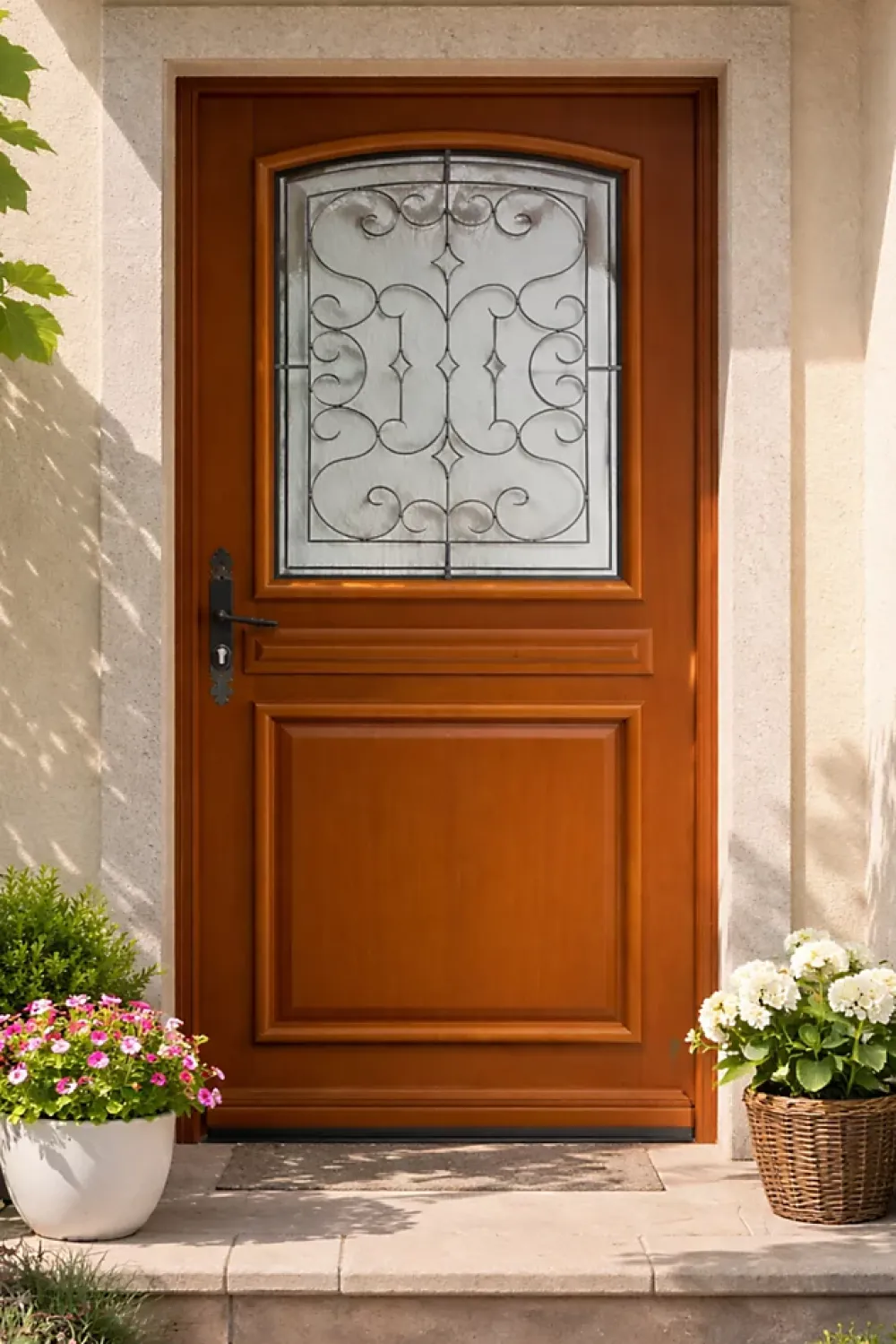 Gd Menuiseries Porte D'entrée Bois Vitrée Perault, H.215xl.90 Côte Tableau P.droit- Porte D'Entrée