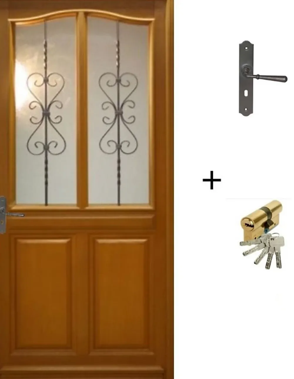 Gd Menuiseries Porte D'Entrée<Porte D'entrée Bois Vitrée Sandy, H.215xl.90 P, Droite Côte Tableau , Poignée, Barillet