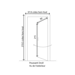Gd Menuiseries Porte D'entrée Bois Vitrée Sabrina Gris Ral7016, H.215xl.90 Côte Tableau, P.droit, Poignée, Barillet- Porte D'Entrée