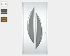 3 in 1 Porte d'entrée en PVC AP1400 BELLA Blanc RAL 9016 (L.:900mm x H.:2150mm)- Porte D'Entrée