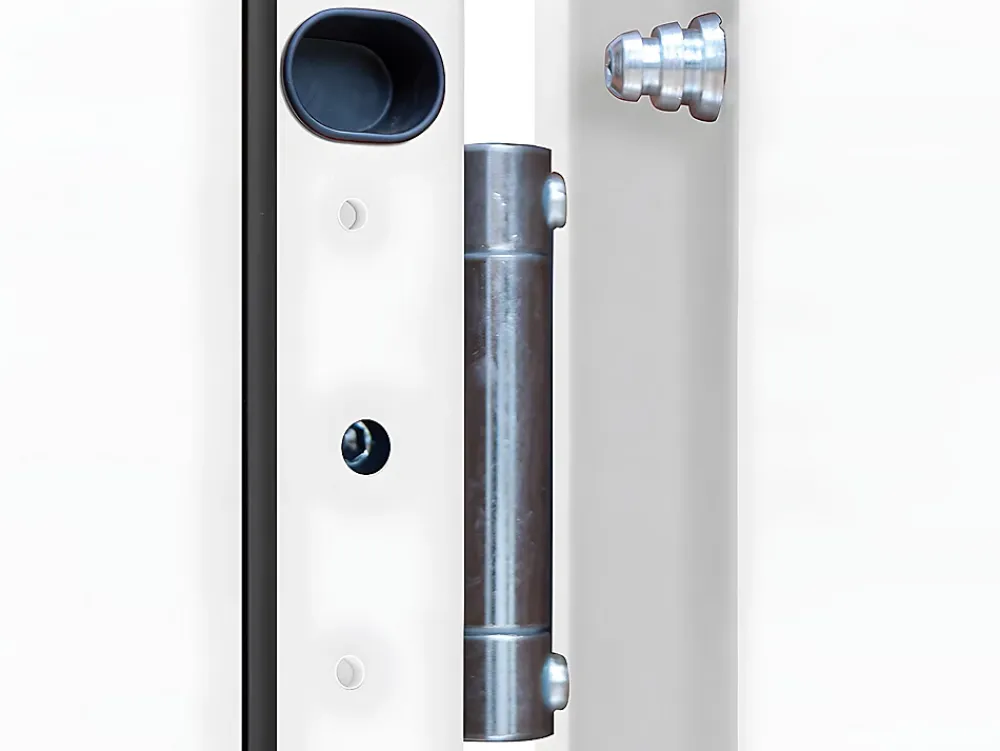 Vente-unique Porte D'Entrée<Porte d'entrée en acier avec inox L207 x L100 cm effet chêne - épaisseur 55 mm - poussant gauche - TIFANA