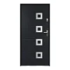 Vente-unique Porte D'Entrée<Porte d'entrée en acier avec inox L207 x L100 cm anthracite - épaisseur 55 mm - poussant gauche - TIFANA