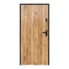 Vente-unique Porte D'Entrée<Porte d'entrée en acier pleine H207 x L100 cm effet chêne - épaisseur 55 mm - poussant gauche - AGUEDA