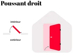 Vente-unique Porte D'Entrée<Porte d'entrée en acier pleine et inox H207 x L100 cm naturel foncé - épaisseur 55 mm - poussant droit - NAXARA