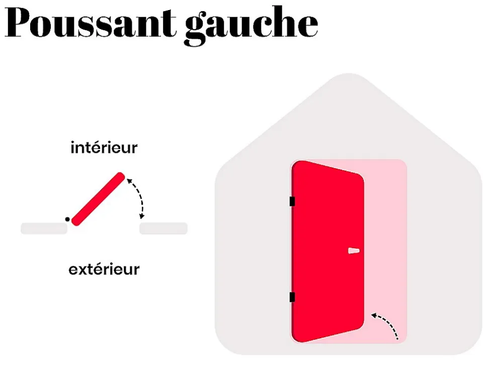 Vente-unique Porte d'entrée en acier pleine et inox H207 x L100 cm naturel foncé - épaisseur 55 mm - poussant gauche - NAXARA- Porte D'Entrée