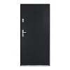 Vente-unique Porte d'entrée en acier pleine H207 x L100 cm anthracite - épaisseur 55 mm - poussant droit - AGUEDA- Porte D'Entrée