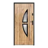 Vente-unique Porte D'Entrée<Porte d'entrée en acier vitrée et inox H207 x L100 cm effet chêne - épaisseur 55 mm - poussant gauche - COVAS