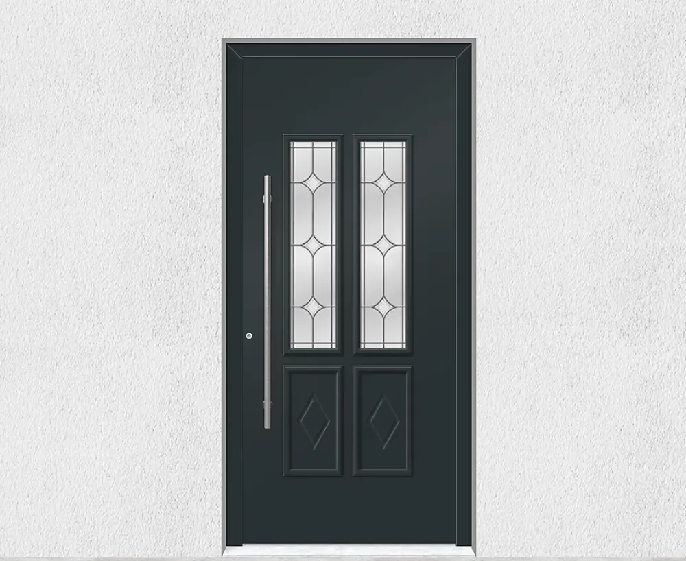 3 in 1 Porte D'Entrée<Porte d'entrée en aluminium TRADITIONAL DESIGN 5022-1111-9 RAL 7016 Ep.70mm (L.:900mm x H.:2000mm)