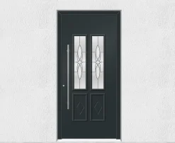 3 in 1 Porte d'entrée en aluminium TRADITIONAL DESIGN 5022-1110-9 RAL 7016 Ep.55mm (L.:900mm x H.:2150mm)- Porte D'Entrée