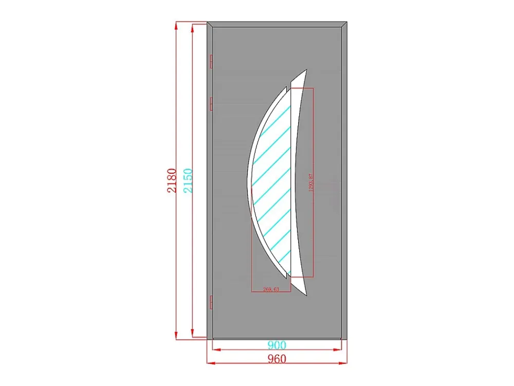 Vente-unique Porte d'entrée en aluminium H218 x L96 cm anthracite - épaisseur 65 mm - poussant droit - DATELO- Porte D'Entrée