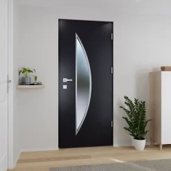 Fortia Porte D'Entrée<Porte d'entrée acier gris RAL 7016 Ricardi 96 x h.218 cm poussant droit