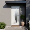 Fortia Porte d'entrée acier blanc RAL 9003 Ricadi 96 x h.218 cm poussant gauche- Porte D'Entrée