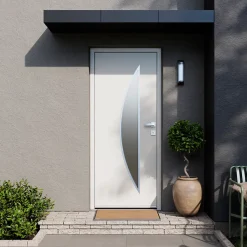 Fortia Porte d'entrée acier blanc RAL 9003 Ricadi 96 x h.218 cm poussant gauche- Porte D'Entrée