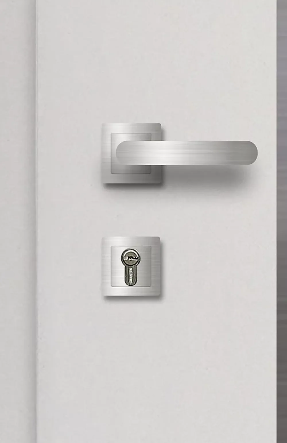 Fortia Porte d'entrée acier blanc RAL 9003 Ricadi 96 x h.218 cm poussant gauche- Porte D'Entrée
