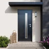 Fortia Porte d'entrée acier gris RAL 7016 Pasni 96 x h.218 cm poussant gauche- Porte D'Entrée