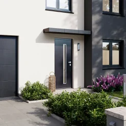 Fortia Porte d'entrée acier gris RAL 7016 Pasni 96 x h.218 cm poussant gauche- Porte D'Entrée