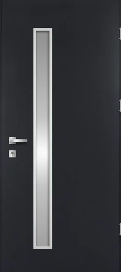 Fortia Porte d'entrée acier gris RAL 7016 Pasni 96 x h.218 cm poussant gauche- Porte D'Entrée