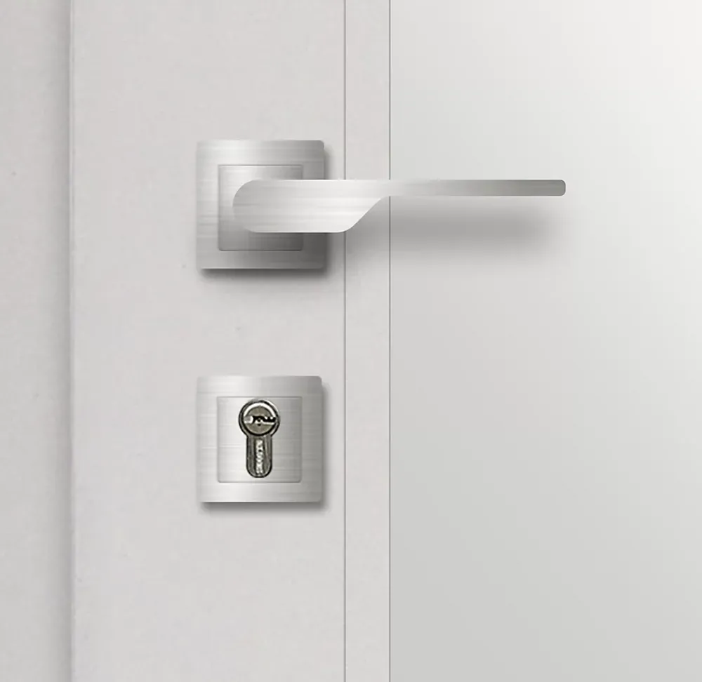 Fortia Porte d'entrée acier blanc RAL 9003 Jesolo 96 x h.218 cm poussant droit- Porte D'Entrée