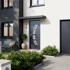 Fortia Porte D'Entrée<Porte d'entrée acier gris RAL 7016 Valtos 96 x h.218 cm poussant droit