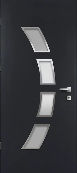 Fortia Porte D'Entrée<Porte d'entrée acier gris RAL 7016 Valtos 96 x h.218 cm poussant droit