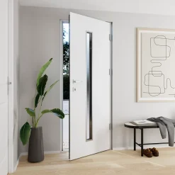 Fortia Porte D'Entrée<Porte d'entrée acier blanc RAL 9003 Pasni 96 x h.218 cm poussant gauche