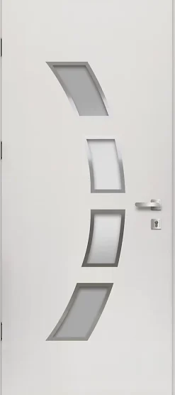 Fortia Porte d'entrée acier blanc RAL 9003 Valtos 96 x h.218 cm poussant droit- Porte D'Entrée