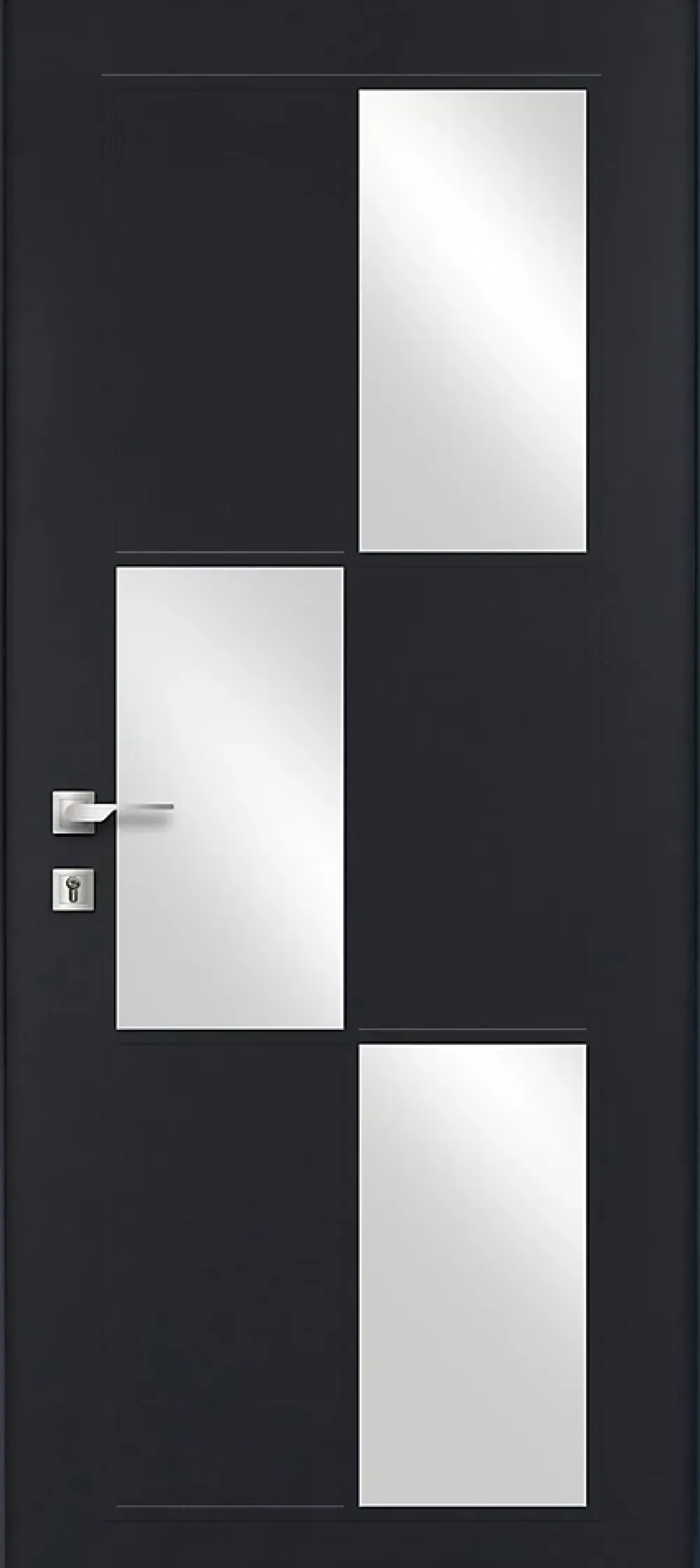 Fortia Porte d'entrée acier gris RAL 7016 Jesolo 96 x h.218 cm poussant droit- Porte D'Entrée
