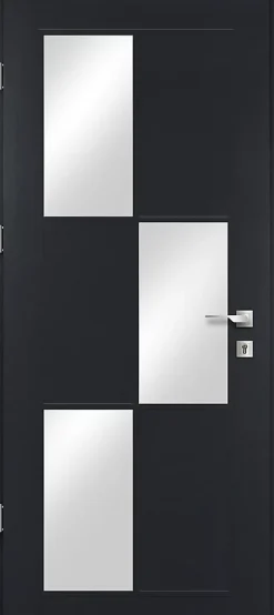Fortia Porte d'entrée acier gris RAL 7016 Jesolo 96 x h.218 cm poussant droit- Porte D'Entrée