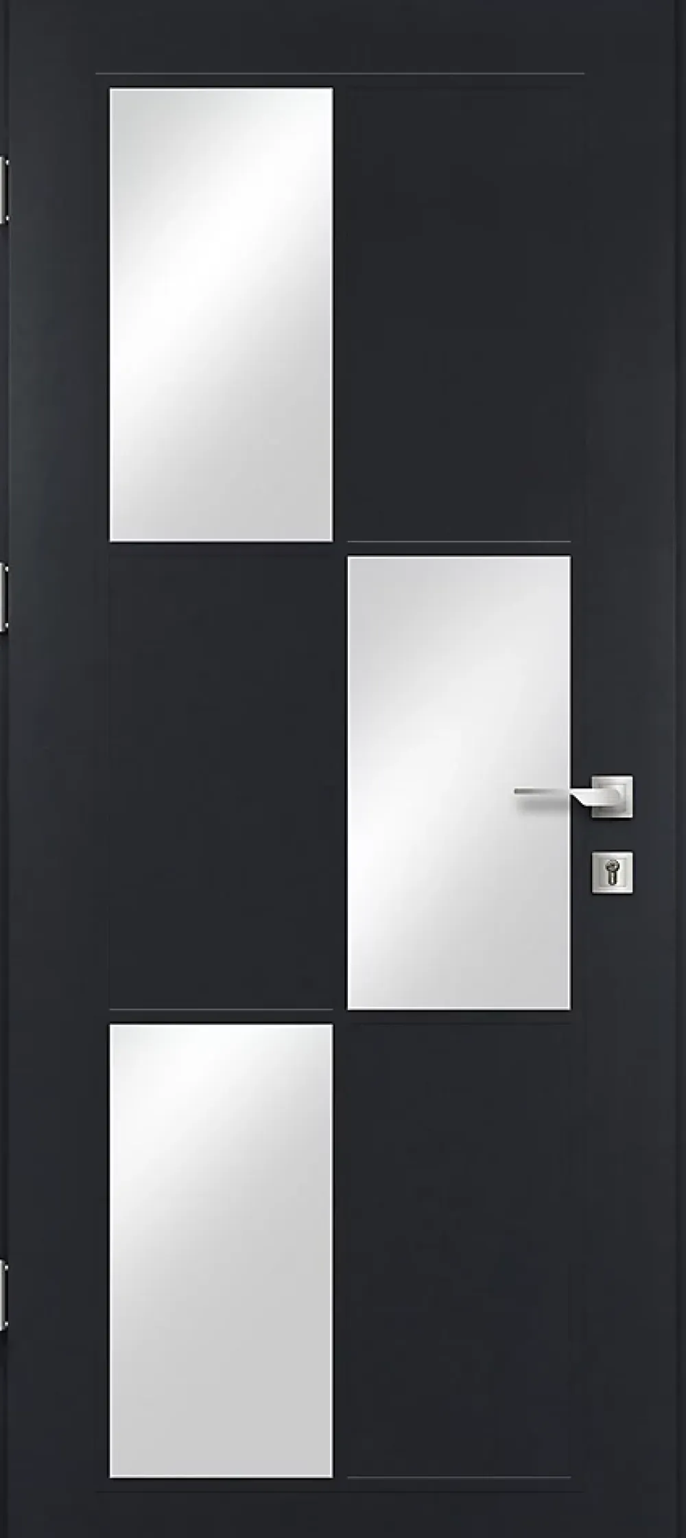 Fortia Porte d'entrée acier gris RAL 7016 Jesolo 96 x h.218 cm poussant droit- Porte D'Entrée