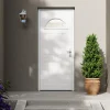 Fortia Porte d'entrée acier blanc RAL 9003 Isabela 96 x h.218 cm poussant gauche- Porte D'Entrée