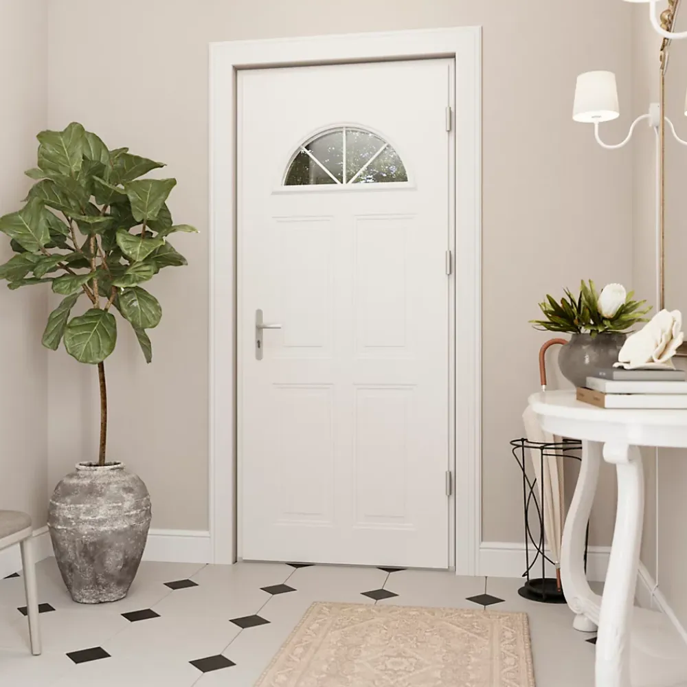 Fortia Porte d'entrée acier blanc RAL 9003 Isabela 96 x h.218 cm poussant gauche- Porte D'Entrée