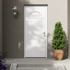 Fortia Porte d'entrée acier blanc RAL 9003 Isabela 96 x h.218 cm poussant gauche- Porte D'Entrée