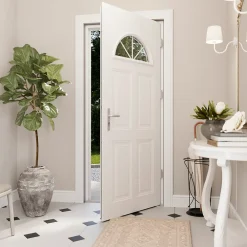 Fortia Porte d'entrée acier blanc RAL 9003 Isabela 96 x h.218 cm poussant gauche- Porte D'Entrée