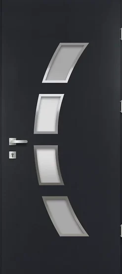 Fortia Porte D'Entrée<Porte d'entrée acier gris RAL 7016 Valtos 96 x h.218 cm poussant gauche