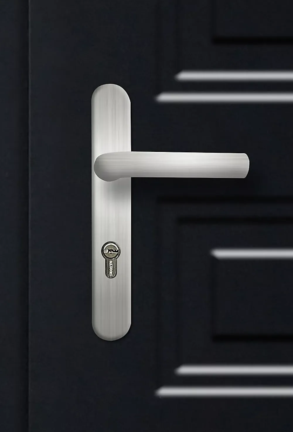 Fortia Porte d'entrée acier Mamaia 96 x h.218 cm poussant droit- Porte D'Entrée