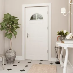 Fortia Porte d'entrée acier blanc RAL 9003 Isabela 96 x h.218 cm poussant droit- Porte D'Entrée