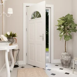 Fortia Porte d'entrée acier blanc RAL 9003 Isabela 96 x h.218 cm poussant droit- Porte D'Entrée