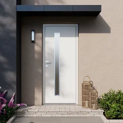 Fortia Porte D'Entrée<Porte d'entrée acier blanc RAL 9003 Pasni 96 x h.218 cm poussant droit