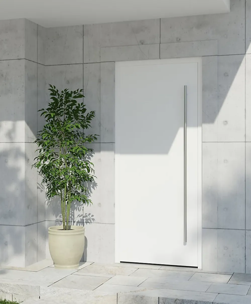 Fortia Porte D'Entrée<Porte d'entrée alu blanc RAL 9003 Kapas 96 x h.218 cm poussant gauche