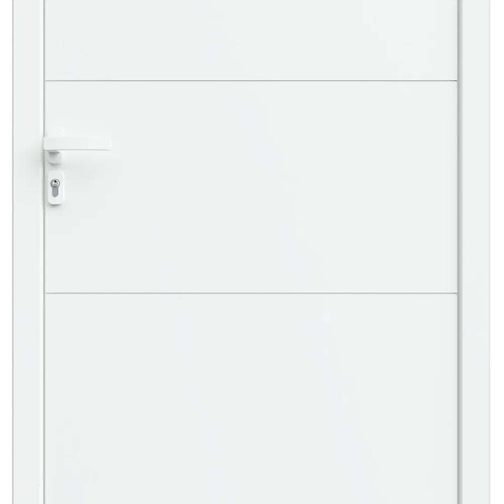 Fortia Porte d'entrée alu blanc RAL 9003 Madryn 96 x h.218 cm poussant droit- Porte D'Entrée