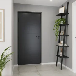 Fortia Porte D'Entrée<Porte d'entrée alu gris RAL 7021 Madryn 96 x h.218 cm poussant droit