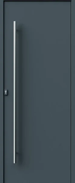 Fortia Porte d'entrée alu gris RAL 7021 Kapas 96 x h.218 cm poussant droit- Porte D'Entrée