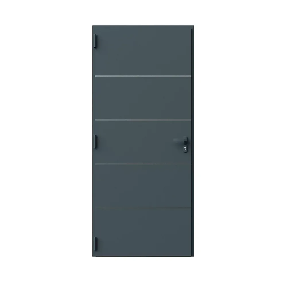 Fortia Porte D'Entrée<Porte d'entrée alu gris RAL 7021 Cecina 96 x h.218 cm poussant droit
