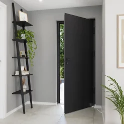 Fortia Porte d'entrée alu gris RAL 7021 Madryn 96 x h.218 cm poussant gauche- Porte D'Entrée