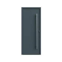 Fortia Porte d'entrée alu gris Kapas RAL 7021 96 x h.218 cm poussant gauche- Porte D'Entrée
