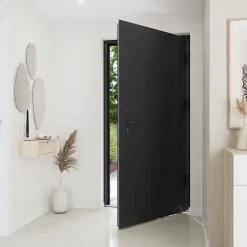 Fortia Porte d'entrée alu gris Kapas RAL 7021 96 x h.218 cm poussant gauche- Porte D'Entrée