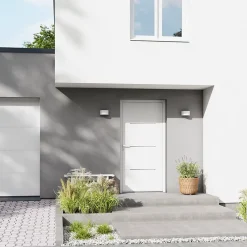 Fortia Porte D'Entrée<Porte d'entrée alu Leme blanc RAL 9003 96 x h.218 cm poussant droit